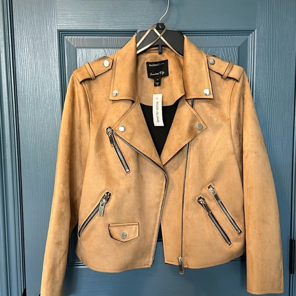 Faux Suede Moto Jacket